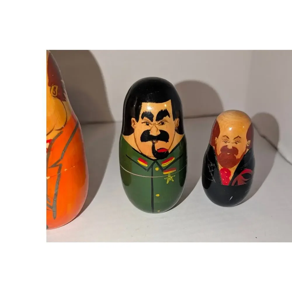 1995 USSR Russian Political Leaders Nesting Dolls Set 7 Pieces Matryoshka Dolls